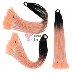 Coada de par afro impletita Premium de 60 cm ombre, set 12 bucati Brunet cu Piersica 2Z32#